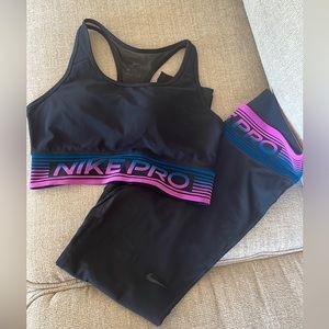 Nike pro tights and sports bra.